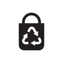 Reusable Shopping Bag with Recycle Symbol Solid Icon