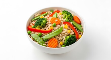 Bowl of mixed vegetables and brown rice