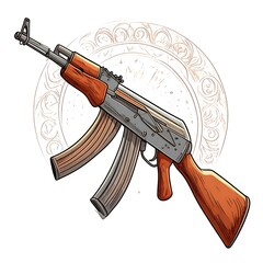 Stylized illustration of a rifle