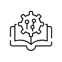 Obraz premium Machine learning education and technical book icon