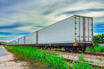 Container freight train with air conditioning.