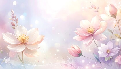 Fototapeta premium Delicate pastel floral background