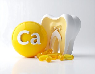 3D model of calcium and a tooth