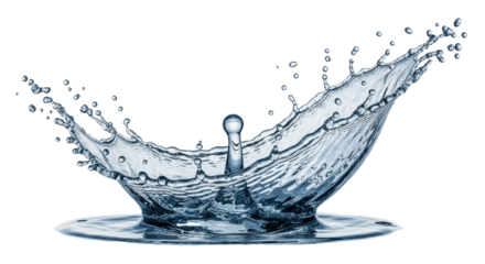 Isolated image of water splash crown effect, clean, refreshing, pure and transparent