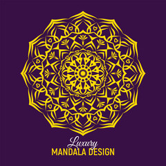 Elegant Gold Mandala Design on Purple Background for Spiritual and Decorative Purposes