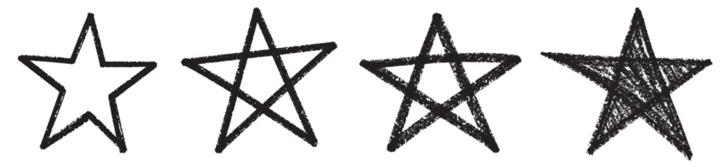 Aesthetic hand drawn chalk star set