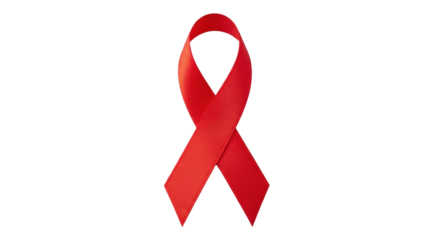 Isolated Red Ribbon awareness for AIDS prevention and other diseases, healthcare concept