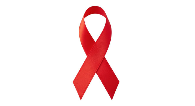 Isolated Red Ribbon awareness for AIDS prevention and other diseases, healthcare concept