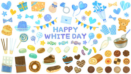 ホワイトデーのイラスト素材セット