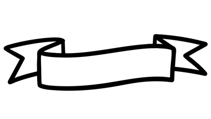 Hand drawn ribbon doodle element design