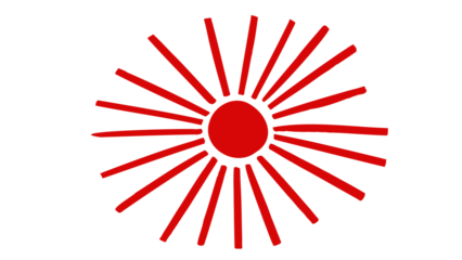 Aesthetic hand drawn sun doodle element design