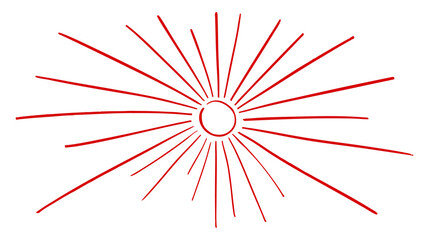 Hand drawn sun doodle element design