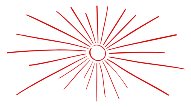 Hand drawn sun doodle element design