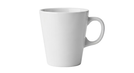 Isolated ceramic coffee mug for hot drinks, simple design, for cafe promotion, empty cup