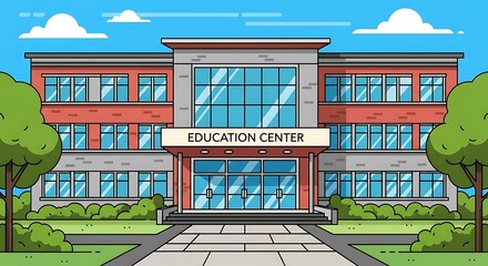 Cartoon school building