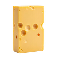 Swiss Cheese Delight Macro Shot of Delicious Block with Holes Food Photography Kitchen Cuisine on transparent background