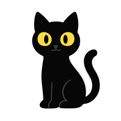 Obraz premium Cute Black Cat With Glowing Eyes