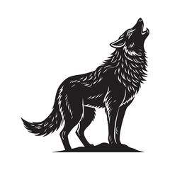 Wolf Howling Silhouette Vector Design