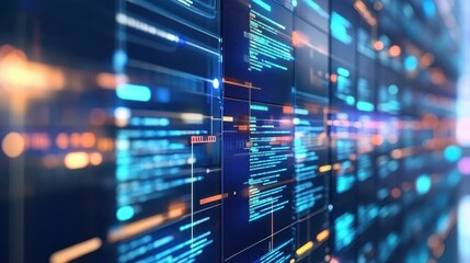 Abstract depiction of digital data and computer systems