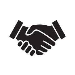 Handshake logo icon vector set. Shaking hands in silhouette and outline styles