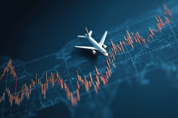 Stock market graph chart for airplane ticket prices