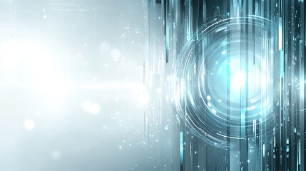 Abstract digital cybersecurity representation on white background