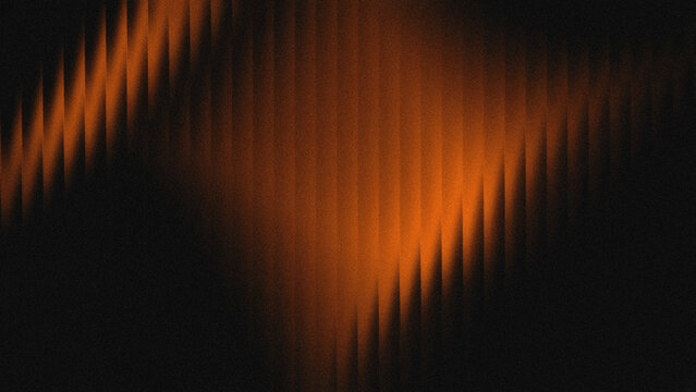 Vertical striped glass background orange black gradation. Wavy glass texture, striped frosted surface	