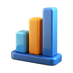 Three colorful bars representing growth and progress isolated on transparent background