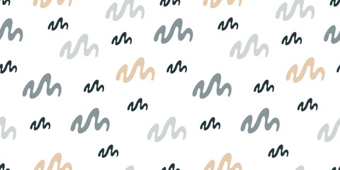 Abstract seamless pattern, organic forms, spots. Pastel simple modern design. Minimalist background