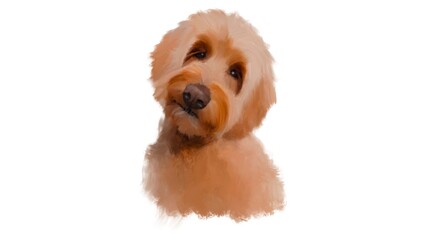 Watercolor Dog Illustration on White Background Cute Pet Artwork - 1