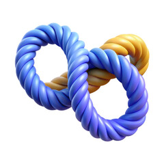 3d rendered infinity symbol made of twisted rope isolated on transparent background