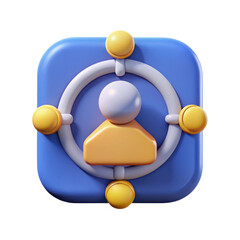 3d icon of a person target symbol isolated on transparent background