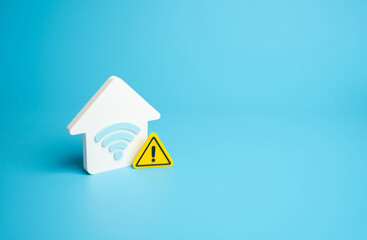 Wi-Fi issues. My home internet connection is intermittent. Concept for digital disruption, remote work problems, IT support, telecommunications, and everyday technology use.