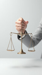 businessman holding scales