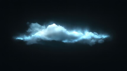 Cloud illustration with blue lighting on a dark background