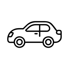 Fototapeta premium Simple outline of a compact car in minimalist style 
