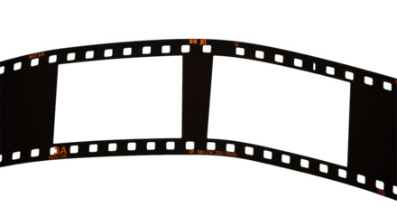 Extreme macro shot of two pristine 35mm film frames with orange numerals '3A', '4', '4A', '5' on a transparent background, high-contrast studio lighting, concept of infinite possibility
