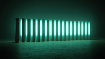 Fototapeta premium Abstract Glowing Neon Lights Installation in an Urban Setting