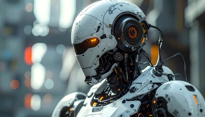 AI robot character design, hyper detailed