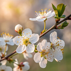 closeup of apple blooms