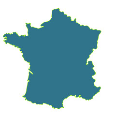 Obraz premium map of france with highlighted