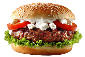 Delicious Gourmet Burger With Toppings