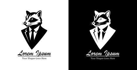 Professional black-suited civet logo design
