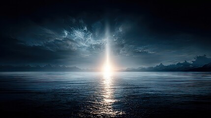 Digital Art Night Sea Sunrise