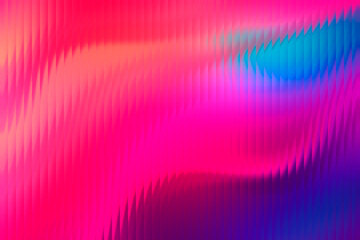 Abstract pink and blue waves blurred background, gradient fractal glass texture