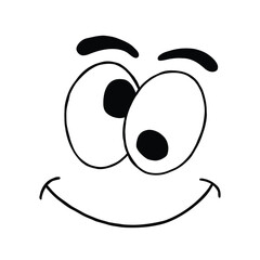 retro cartoon illustration silly facial expression