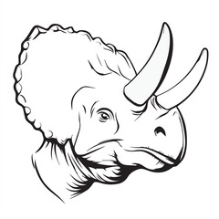 cartoon triceratops head vector illustration