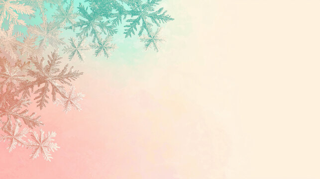 A snowflake illustration in the top corner, clean pastel background with lots of blank space.