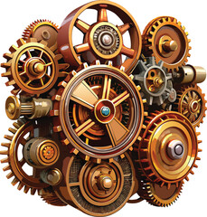 Heavy Industrial Steampunk Machinery Power Mechanism Asset