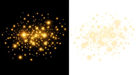 A Striking Abstract Illustration Juxtaposing Luminous Yellow-Orange Orbs on Solid Black and Pure White Backgrounds, Showcasing Sparkling Bokeh Effects and Digital Light Play.